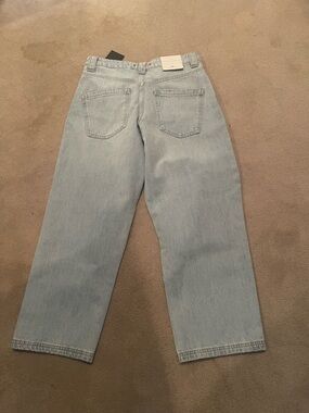 Zara light wash crop barrel leg jeans nwt euro 38 or 8 miss